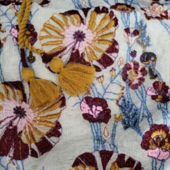 FREE PEOPLE PLUM COMBO "DAY DATE" EMBROIDRED Bloom Core Cottage Core Bodysuit - Picture 4 of 10